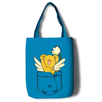 Cardcaptor Sakura Plátno Tote Bag Módne Ženy Študent Kabelka Sakura Vytlačené Nákupné Tašky