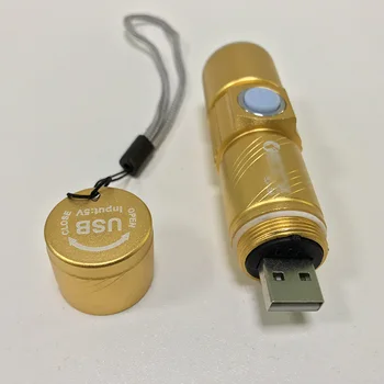 Prenosné USB Nabíjateľná Baterka Mini Šikovný LED Blesk Svetlo Svietidla Nepremokavé Pochodeň Pre Outdoor Camping Penlight
