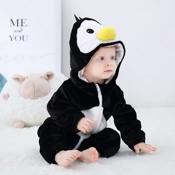 Novorodenca Romper Baby Chlapci, Dievčatá Jumpsuit Bebe Oblečenie Batoľa Detská Pyžamo Zimné Detské Oblečenie Penguin Romper Detské Kostýmy