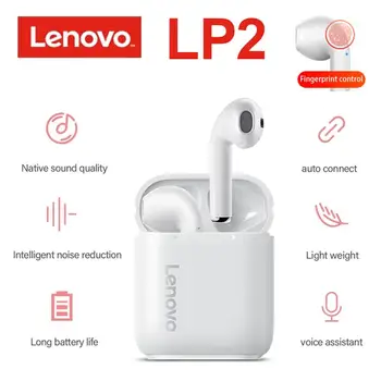 Lenovo LP2 TWS Bezdrôtové Slúchadlá Bluetooth 5.0 Dual Stereo Bass Touch Ovládania LP1 AKTUALIZOVANÁ VERZIA 350MAH