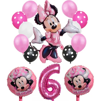 14pcs Mickey Minnie Mouse Strany Balóny Mickey Mouse Narodeninovej Party Dekor Baby Sprcha 32inch Číslo Balón Polka Dot Globos