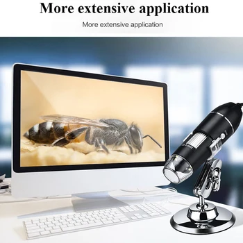 500/1000/1600X USB Digitálny Mikroskop 8LED zväčšovacie sklo S Kovom Stojan Rozhranie Elektrónový Mikroskop Podporu Okno Telefón Android