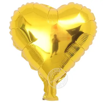 50pcs/lot 10 inch Farebné Tvare Srdca Fóliový Balón Svadby, Narodeniny Dekor Čisté Farby, Kovové Nafukovacie Hračky Globos
