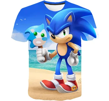 Sonic The Hedgehog T shirt Chlapcov, Oblečenie pre Deti Deti Oblečenie Chlapec Letné Tričko Cartoon Tričko Dospievajúce Dievčatá Topy