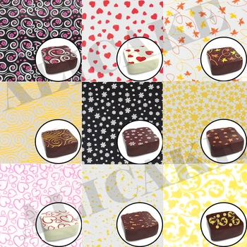 50Pcs Multi-Pattern Transfer Papier Čokoláda, prenášací Papier na Pečenie Diy Prenos Plech na Pečenie Pečiva Cake Decoration Nástroje
