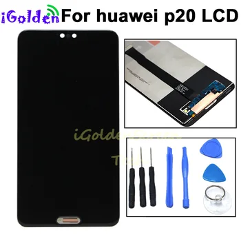 Pre Huawei P20 LCD Displej EML-AL00 Dotykový Displej Digitalizátorom. Montáž Náhradná pre Huawei P20 LCD EML-AL00 LCD S rámom