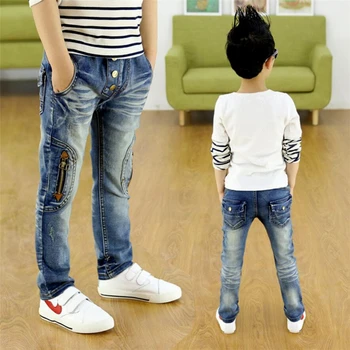 Nové Deti džínsové nohavice big boys slim džínsy Chlapci Džínsy , Deti zips jeans pre vek 3 4 5 6 7 8 9 10 11 12 13 14 rok veku