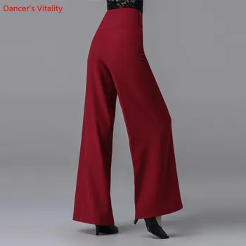 Profesionálne Ballroom Dance Nohavice 2018 Nové Dospelých Vysoký Pás Široký-nohu Nohavice Ženy Valčík latinskej Square Dance Praxi Kostýmy