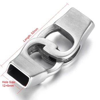 Z nehrdzavejúcej Ocele Konektor Handcuff Tvarované Zaoblené Otvoru 12*6 mm pre DIY Punk Kúzlo Náramok Nálezy Šperkov, Takže Časti Dodávky