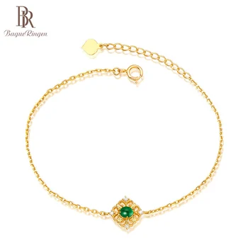 Bague Ringen Geometrie Striebro 925 Šperky Emerald Náramky pre Ženy Charms Jemné Šperky pre Výročie Stručné Vintage Darček