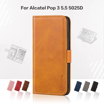 Flip Cover Pre Alcatel Pop 3 5.5 5025D Obchodného Prípadu Luxusné Kožené S Magnetom Peňaženky Prípade Alcatel Pop 3 5.5 Kryt Telefónu